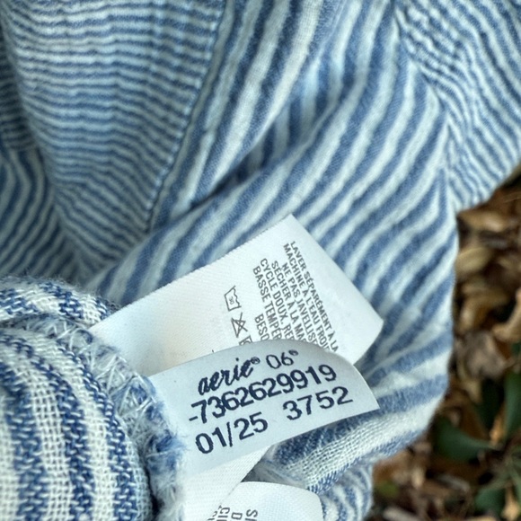 Aerie American Eagle Daybreak Coverup Shirt oversize Marbled Blue 16 18 XL - Picture 13 of 16